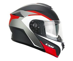 CGM Casco Modular, 568G ber DRESDA Negro Rojo Mate, XS (53-54 cm)