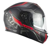 CGM Casco Modular, 569G C-MAX City, Negro Rojo Mate, XS (53-54cm)