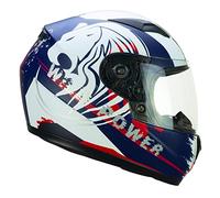 CGM Casco niño Junior Full Face, 265G Lucky Wild, Azul Blanco Mate, YXL (53-54 cm)