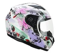 CGM Casco niño Junior Full Face 265S Lucky Music, Blanco Rosa, YM (49-50 cm)