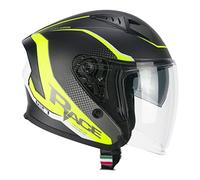 CGM Deep Casco Jet, Adultos Unisex, Grafito Matte Fluorescent Yellow, XXL (61cm)