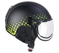 CGM EBI Casco de esquí, Adultos Unisex, Negro Amarillo Fluo Mate, M (57-58cm)