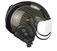 CGM EBI, Casco de esquí Unisex para Adultos, Negro Dorado Perlado, XXL (61 cm)