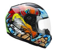 CGM Helmets Casco Integral Infantil 265X Lucky Boxer Color Azul y Rojo Totalmente Homologado 22.06 con SV para Motorista Unisex (YM 50/51)