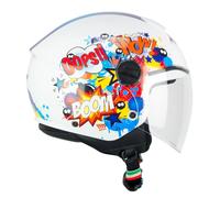 CGM Mini Casco Jet, Unisex niños, Azul y Blanco, YXL (53-54cm)