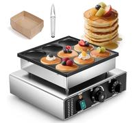 CGOLDENWALL 9 PCS Máquina para Hacer Panqueques Holandesa, con Revestimiento Antiadherente, Temporizador y Temperatura Ajustable, Mini Panqueques Eléctricos para Tortitas, Dorayaki y Poffertjes