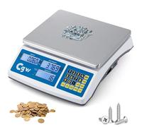 CGOLDENWALL Balanza cuentapiezas industrial 30kg, 0.1g / 66lb, 0.00022lb, g/kg/lb Interruptor de unidad Plato de acero inoxidable Gestión de inventario para piezas pequeñas y monedas (30kg, 0.1g GB)
