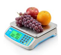 CGOLDENWALL Báscula de cocina comercial de 30 kg/1 g, báscula digital grande con plataforma de acero inoxidable, conversión de KG/LB/OZ, pantalla LCD, alimentación CA/CC para tienda