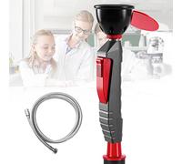 CGOLDENWALL Lavado Ocular Emergencia Portátil de Mano, Un Cabezal con Doble Filtro y Manguera Acero Inox 1.5m, Cobre Chapado, Activación Instantánea para Laboratorio e Industria