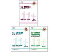 CGP 11+GL Maths, English, Verbal Reasoning Practice Book & Sssessment Tests 3 Books Collection Set