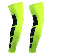 CGRSDSD Manga Compresion Pierna 1Pair Sport Anti-slip Full Length Compression Leg Sleeves Calf Shin Splint Support Protector(Green-2Pcs,XL-weight 75-100kg)