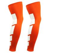 CGRSDSD Manga Compresion Pierna 1Pair Sport Anti-slip Full Length Compression Leg Sleeves Calf Shin Splint Support Protector(Orange-2Pcs,L for weight 65-75kg)