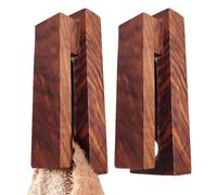 CGTQROVR 2 piezas de toallas de madera estantes de madera ganchos de toalla de montada en la pared para el baño decoración del hogar nuez negro