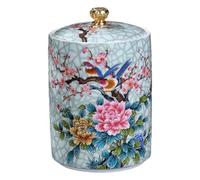 CGTQROVR Bote de té, frasco de cerámica de estilo chino con tapa, recipiente de almacenamiento decorativo pequeño sellado portátil para té, café, hierbas, azúcar, especias