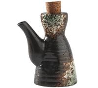 CGTQROVR Dispensador de de Soja, dispensador de Aceite de cerámica de 160 ml con Tope de Boquilla y Madera, Recipiente de de SOYA Japonesa para el hogar, Cocina, Uso de cocción