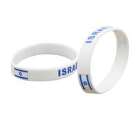 CGTQROVR Pulsera de la bandera de Israel 2 pulseras de silicona con bandera de país pulsera de goma de Israel pulseras de Isael talla única para adultos y adolescentes