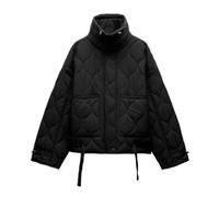 CGUOHU Chaquetas Ligeras Acolchadas Chaqueta acolchada impermeable de algodón for mujer(Black,M)