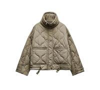 CGUOHU Chaquetas Ligeras Acolchadas Chaqueta acolchada impermeable de algodón for mujer(Khaki,M)