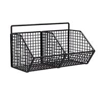 CGUOHU No Drilling Wall Mounted Storage Basket Wire Mesh Organizer Kitchen Spice Vegetable Hanging Rack Bathroom Holder Case para Almacenamiento(Size 2)
