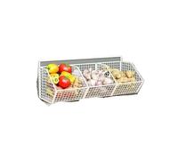CGUOHU Wall-Mounted Green Onion Ginger Garlic Storage Rack Punch-Free Kitchen Multi-Functional Basket Organizer for Spices Herbs para Almacenamiento(White 3 Grid)
