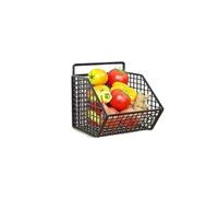 CGUOHU Wall-Mounted Green Onion Ginger Garlic Storage Rack Punch-Free Kitchen Multi-Functional Basket Organizer for Spices Herbs para Almacenamiento(Black 1 Grid)