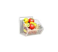 CGUOHU Wall-Mounted Green Onion Ginger Garlic Storage Rack Punch-Free Kitchen Multi-Functional Basket Organizer for Spices Herbs para Almacenamiento(White 1 Grid)