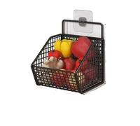 CGUOHU Wall-Mounted Multi-Functional Kitchen Organizer - Metal Vegetable, Garlic, and Onion Storage Basket para Almacenamiento(One Grid 1pc)
