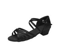 CGUOHU Zapatos De Baile Latino Zapatos de Baile Latino for Mujeres/niñas/niños/niños Zapatos salón Tango Salsa Zapatillas práctica Suaves Tacones con Hebilla(Black 3.5cm,31)