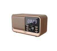 CGV Bebop FM Madera - Radio portátil FM/Bluetooth 5.3 / USB/Micro SD / AUX - Altavoz 8 W - Batería recargable de iones de litio