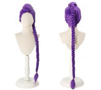 CGVG Rumi Cosplay peluca larga trenzada morada Anime Cosplay peluca para mujer Halloween carnaval fiesta (morado) (HB2588)