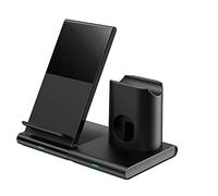 CGZZ Cargador Inalámbrico Rápido 3 en 1, Plegable Compatible Con iPhone 14/13/12/11/11Pro/Pro MAX/XS/X, Negro