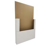 CH-BOX Paquete de 50 cajas de envío de discos de vinilo para álbumes Lp, 32 x 32 x 5 cm, cajas postales de cartón corrugado de altura ajustable, color blanco (EM1212)