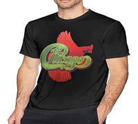 Ch-I-C-Ago Band Men's Round Neck T-Shirt Sleeve Pure CottonPullover Black M