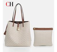 CH Juego de 2 Bolsos Tote para Mujer, Diseño de Lujo con Monograma, Gran Capacidad, Bolso de Hombro para Oficina y Viajes, con Bolsa Pequeña 71801-C1-BROWN