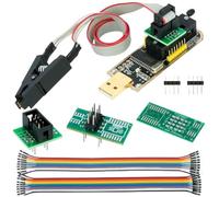 CH341B EEPROM Kit programador para chips SOIC8/SOP8/SOP16 SPI e I2C - BIOS Flash Backup, Borrado, Programa y Herramienta de Calibración con 3.3V/5V Vol