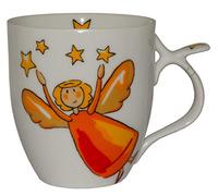 Cha Cult Taza de té de porcelana con diseño de ángel de la guarda (con estrella), color amarillo