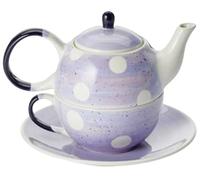 Cha Cult Teemando® Tea-for-one Set de cerámica de 4 piezas: 0,4 l, taza: 0,2 l, jarra: 12 cm de alto, 5,5 cm de diámetro, 6 cm de alto, 10 cm de diámetro