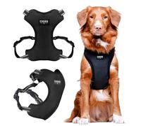 Chaba® Guard Comfort Antitracción y asfixia No Pull Arnés reflectante para perros medianos Arnés de seguridad para perros pectorales para perros Arnés de pánico para perros Arnés M negro