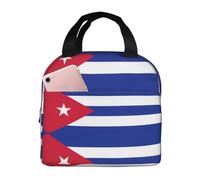 CHAbu Bolsa térmica para el almuerzo con diseño de bandera cubana con cremallera, impermeable, reutilizable, para camping, picnic, trabajo, escuela