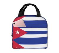 CHAbu Bolsa térmica para el almuerzo con diseño de bandera cubana con cremallera, impermeable, reutilizable, para camping, picnic, trabajo, escuela