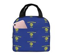 CHAbu Bolsa térmica para el almuerzo con la bandera del estado de Oregon, impermeable, reutilizable, para camping, picnic, trabajo, escuela