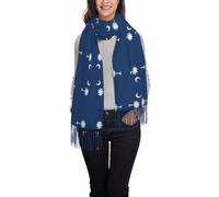 CHAbu Bufanda con borlas y la bandera de Carolina del Sur para mujer, chal cálido para invierno, suave, ligero, a la moda, vestidos de noche para boda, Negro, Talla única