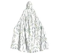 CHAbu Capa blanca con capucha de ramita de vegetación natural, disfraz de cosplay de la muerte, bruja, vampiros, diablo, fiesta de máscaras, disfraz