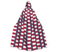CHAbu Capa con capucha de la bandera del estado de Carolina del Norte, disfraz de cosplay de la muerte, bruja, vampiros, diablo, fiesta de máscaras