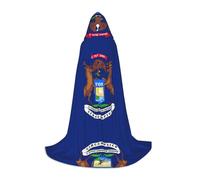 CHAbu Capa larga con capucha de la bandera del estado de Michigan para adolescentes, túnica larga, medieval, cosplay, fiesta, carnaval, accesorios de vestir