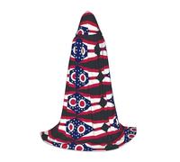 CHAbu Capa larga con capucha de la bandera del estado de Ohio para adolescentes, capa medieval, cosplay, fiesta, carnaval, accesorios de vestir