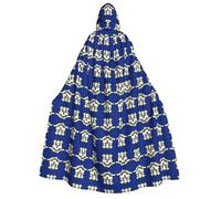 CHAbu Capa larga unisex con capucha de la bandera del estado de Connecticut para adultos, disfraz de vampiro, bruja, juego de rol, fiestas, escenario, 150 cm