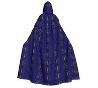 CHAbu Capa larga unisex con capucha de la bandera del estado de Indiana para adultos, disfraz de vampiro, bruja, juego de rol, fiestas, escenario, 150 cm