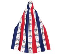 CHAbu Capa larga unisex con capucha de la bandera del estado de Iowa para adultos, disfraz de vampiro, bruja, juego de rol, fiestas, escenario, 150 cm