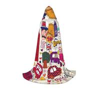 CHAbu Escuela periódico en inglés, capa larga con capucha para adolescentes, capa medieval, cosplay, fiesta, carnaval, accesorios de vestir